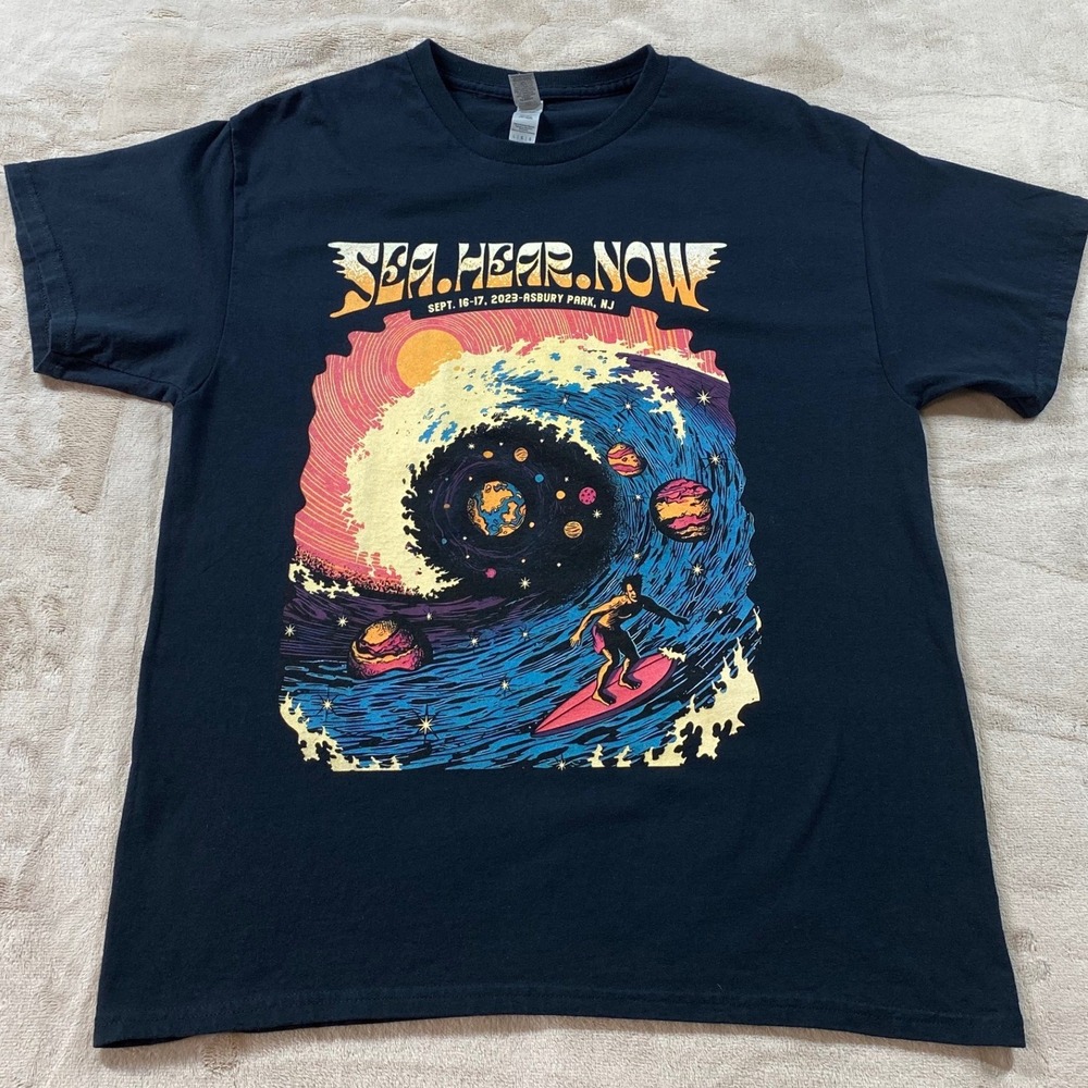 Sea Hear Now 2023 Festival Shirt Asbury Park NJ Foo Fighters Killers Navy L